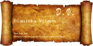 Dianiska Vilmos névjegykártya